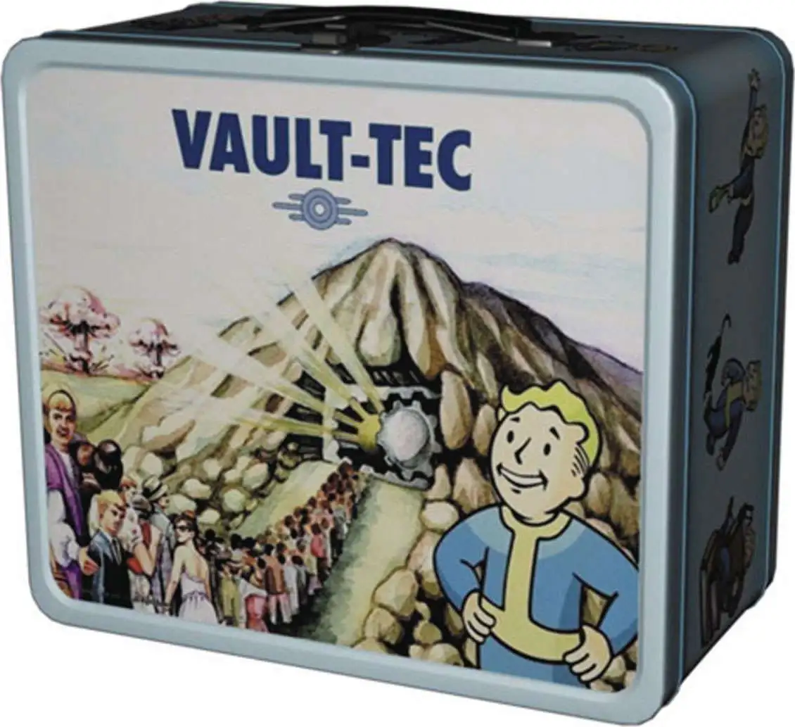 Fallout Shelter Vault 8-Inch x 6-1/2-Inch x 4-Inch Tin Tote Lunch Box [Clean Version]