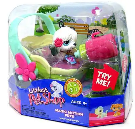 Littlest Pet Shop Magic Motion Pets Feed Me White Dog Figure