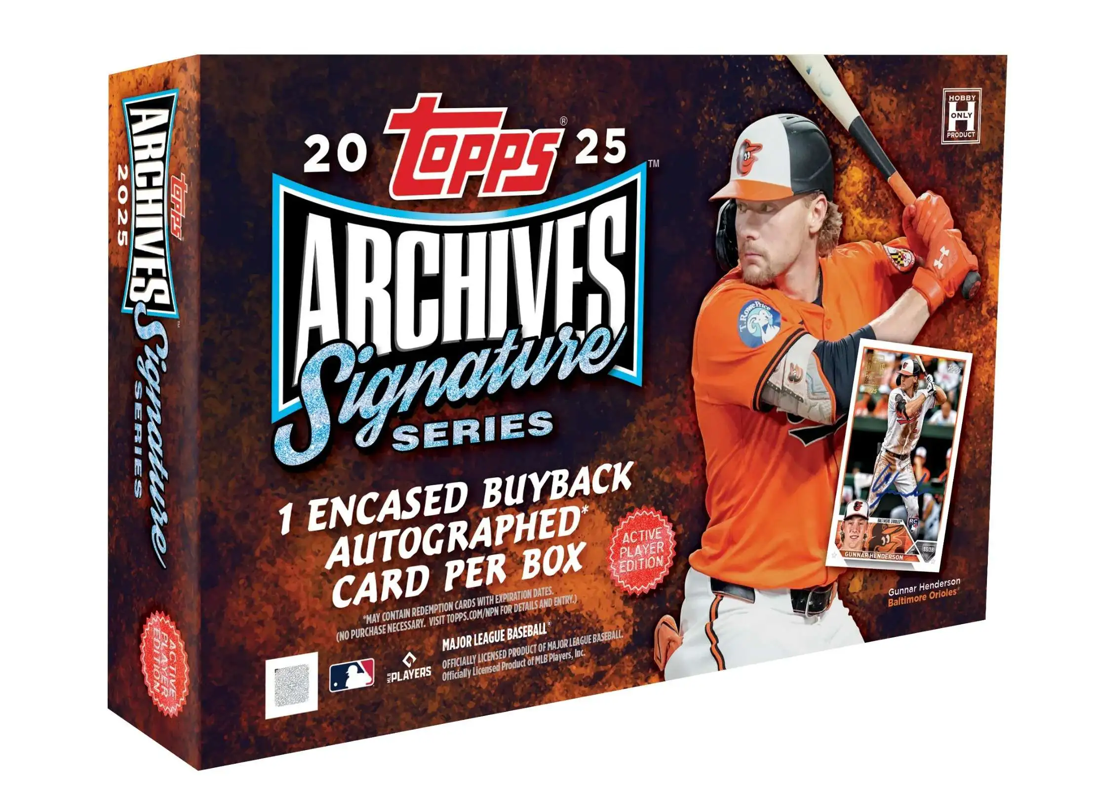 MLB Topps Trading Cards 2025 Archives Signature Series Baseball Trading Card HOBBY Box [Active Player Edition, 1 Encased Buyback Autographed Card Per Box]