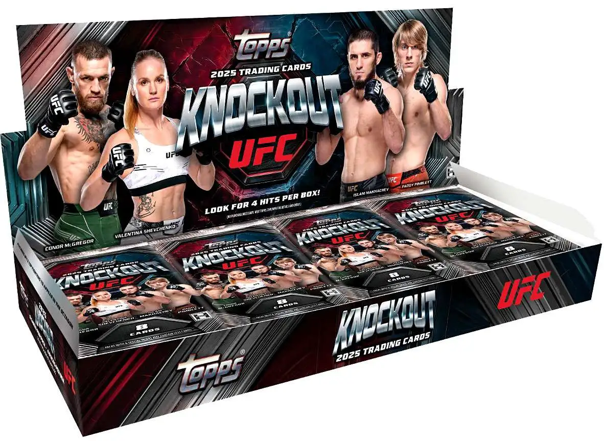 UFC Topps 2025 Knockout Trading Card HOBBY Box [4 Packs]