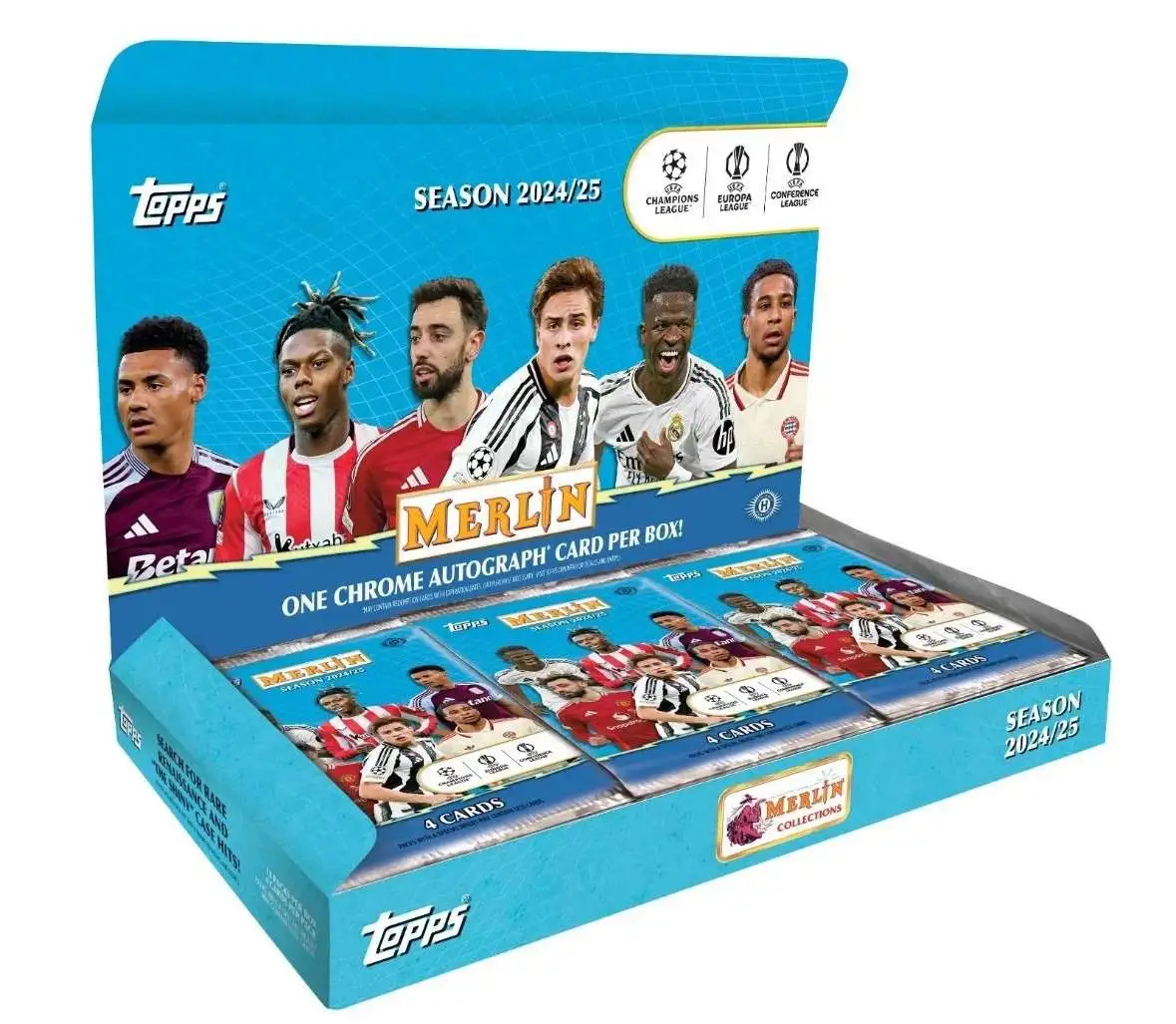 UEFA 2024-25 Topps Merlin UCC Trading Card Hobby Box [18 Packs]