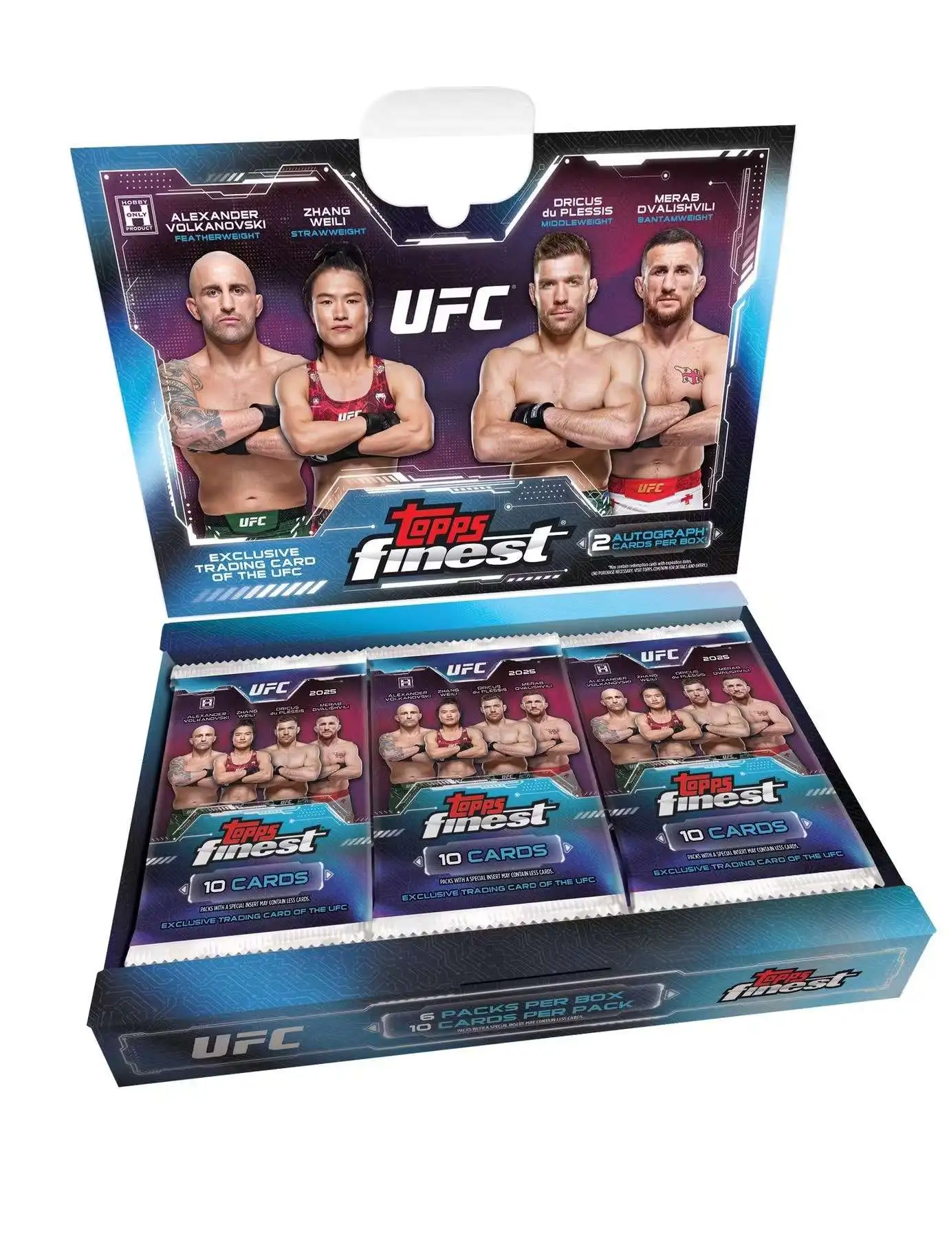 UFC Topps 2025 Finest Trading Card HOBBY Box [6 Packs]