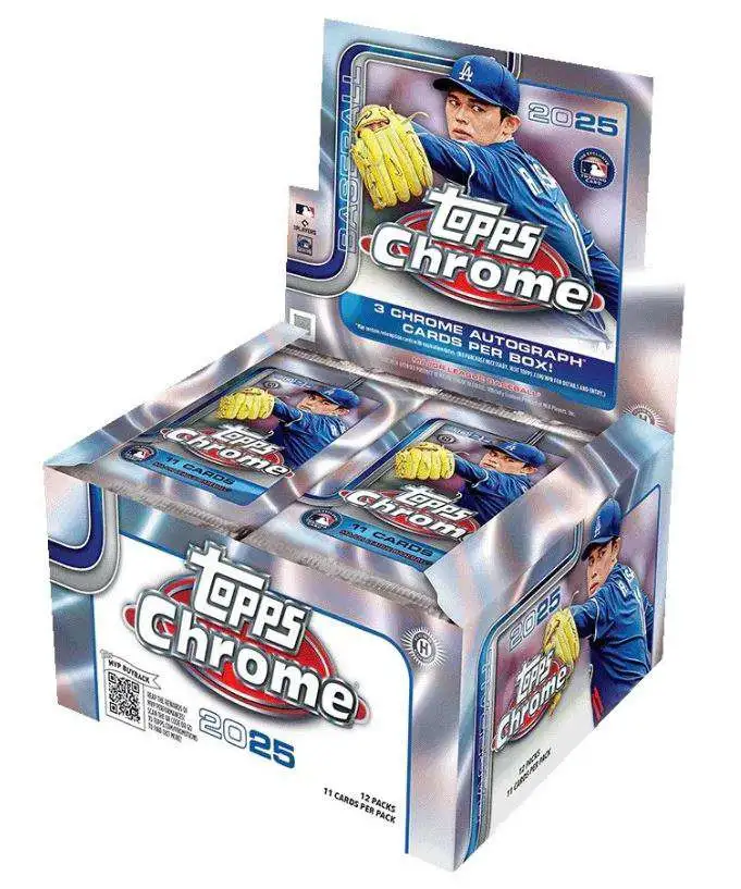 MLB Topps 2025 Chrome Baseball Trading Card HOBBY JUMBO Box [12 Packs]