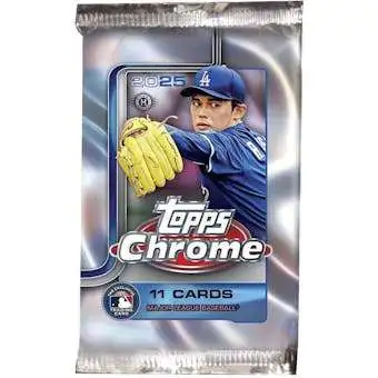 MLB 2025 Topps Chrome Baseball Trading Card Jumbo Hobby Pack [11 Cards]