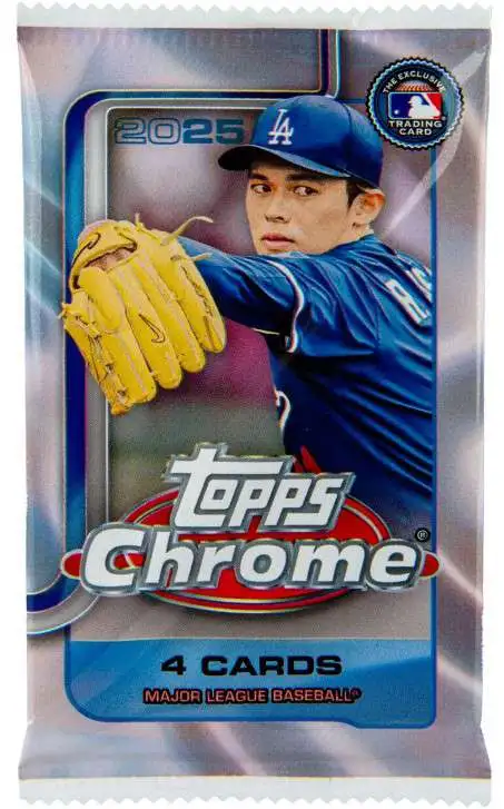 MLB Topps 2025 Chrome Baseball Trading Card BLASTER Pack [4 Cards]