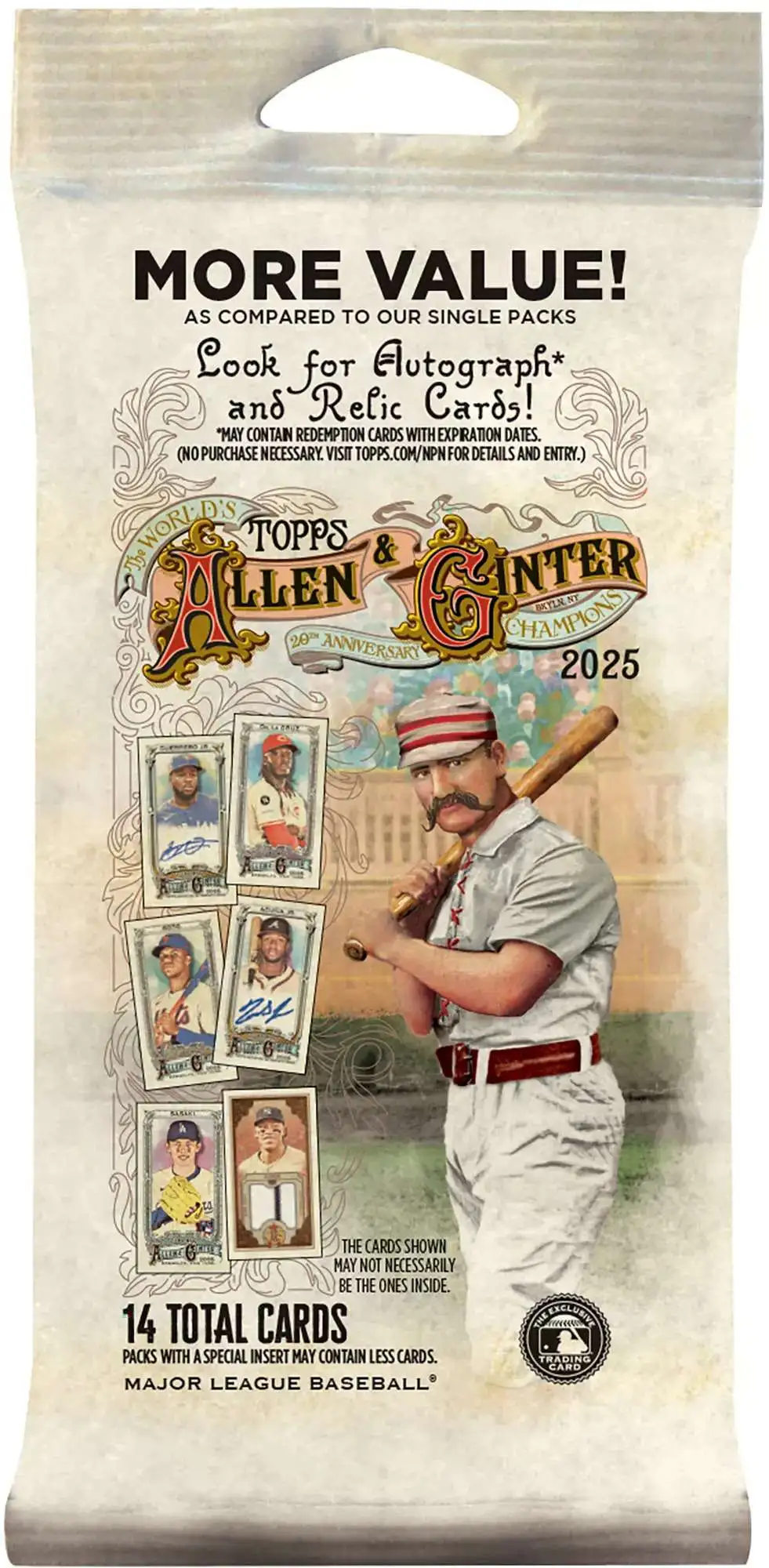 MLB Topps 2025 Allen & Ginter Baseball Trading Card VALUE Pack [14 Cards]