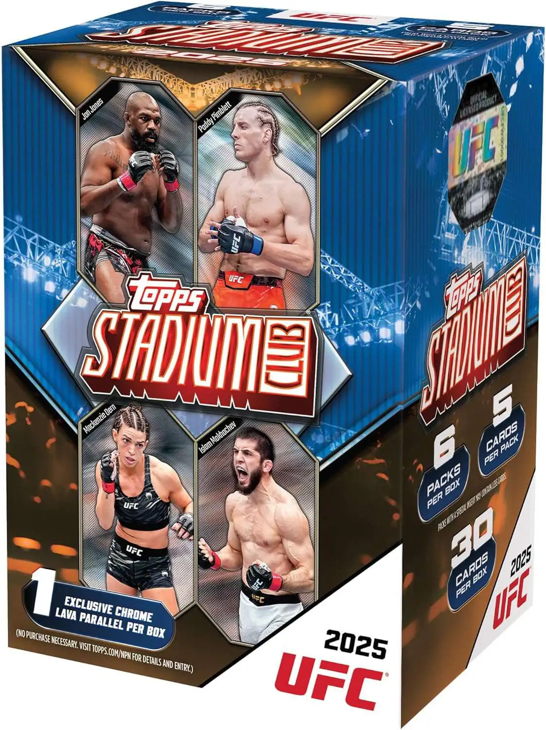 UFC Topps 2025 Stadium Club Trading Card BLASTER Box [6 Packs]
