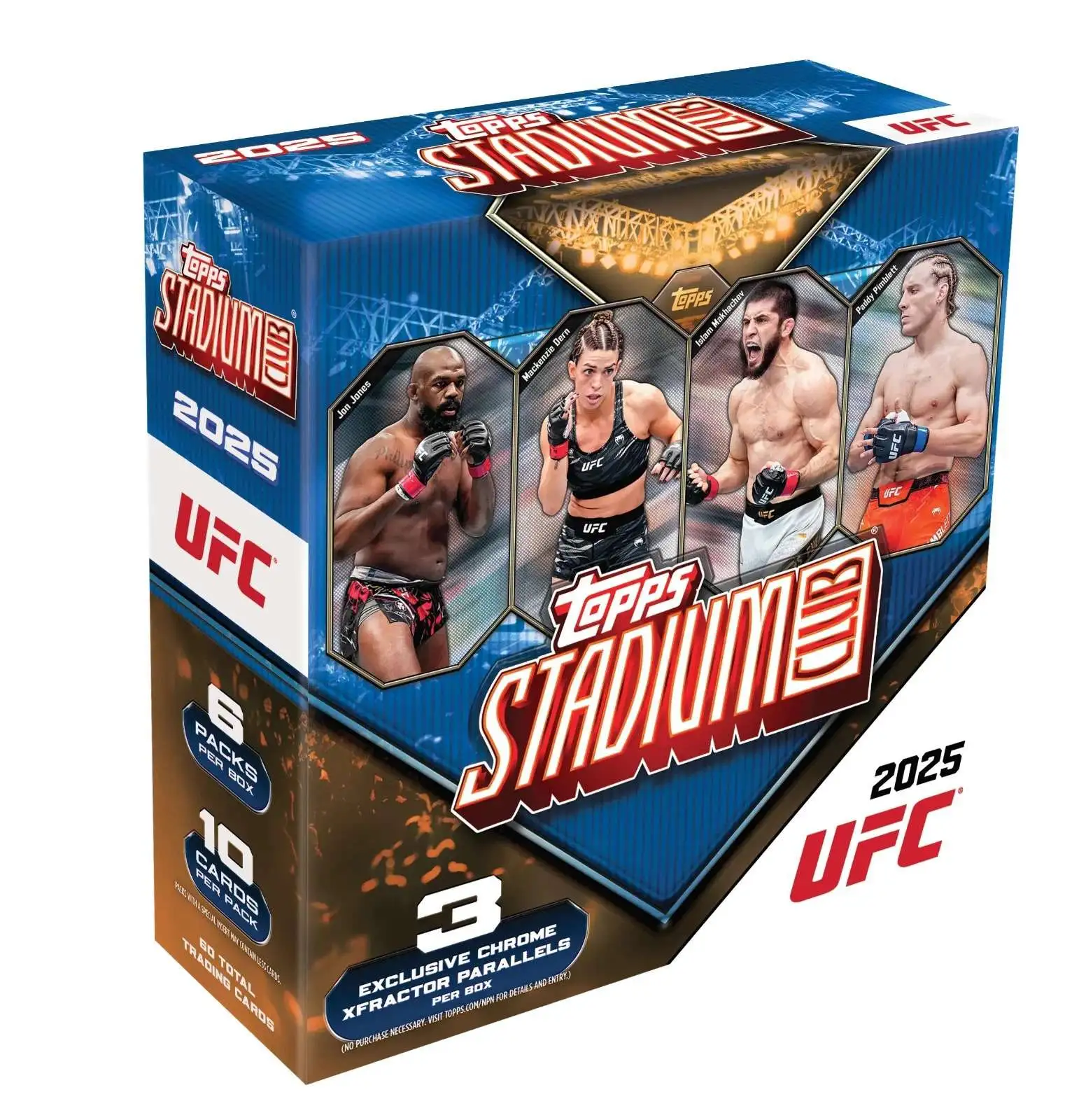 UFC Topps Trading Cards 2025 Stadium Club Trading Card MEGA Box [6 Packs]
