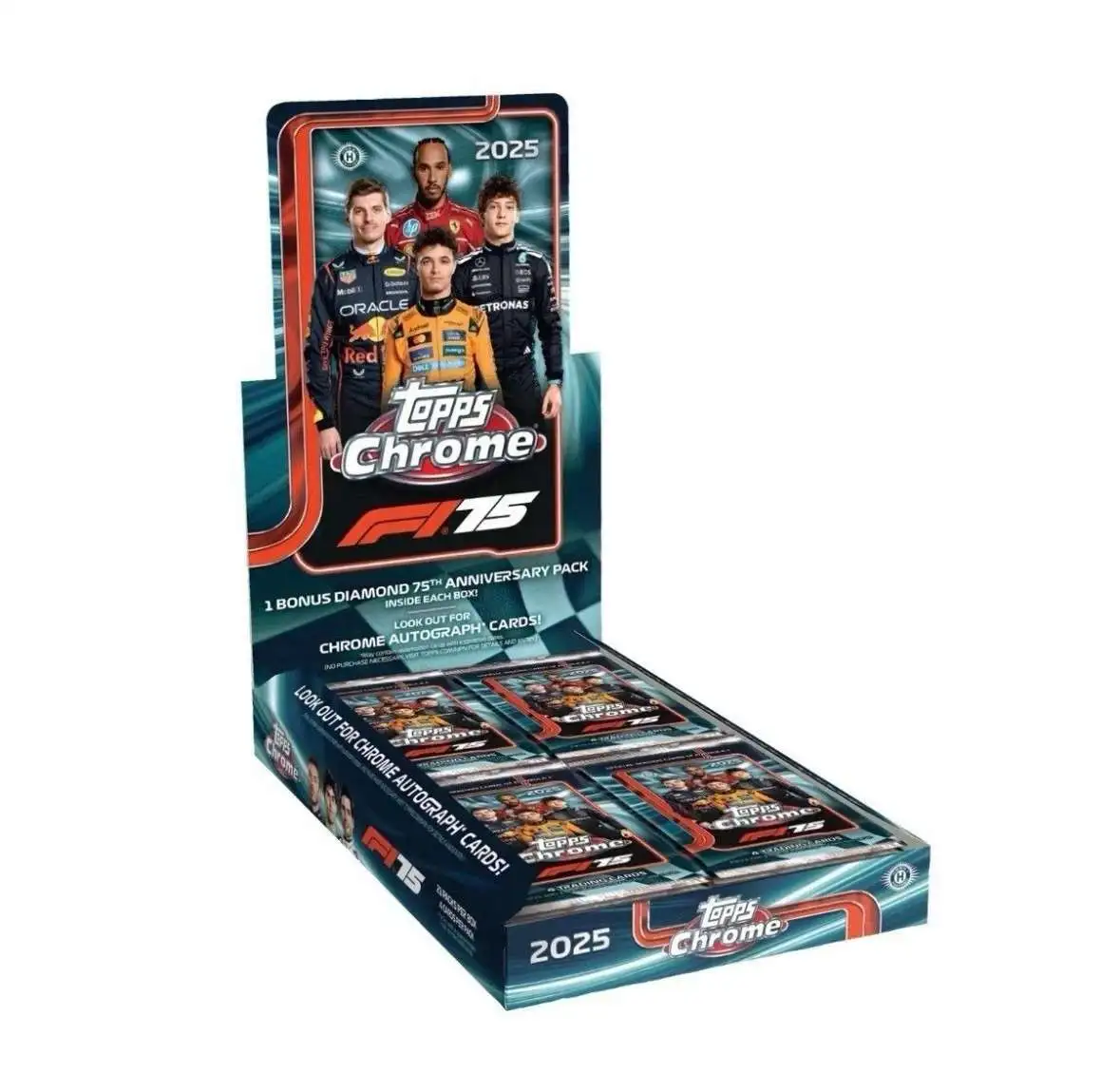 Formula 1 Topps 2025 Chrome Trading Card HOBBY Box [20 Packs]