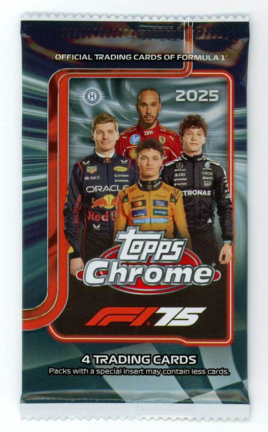 Formula 1 Topps 2025 Chrome Trading Card HOBBY Pack [4 Cards]