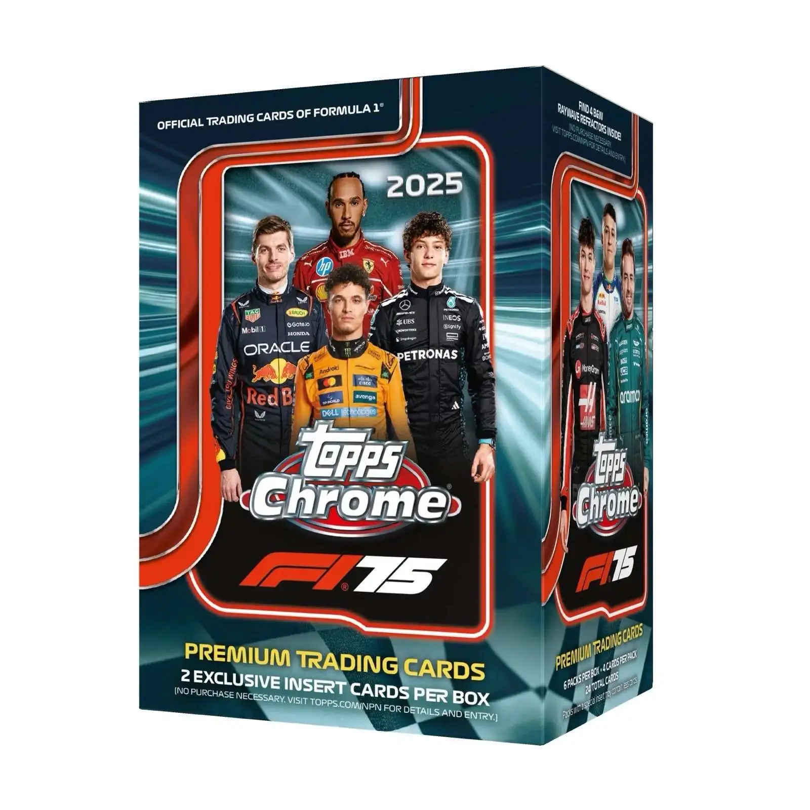 Formula 1 Topps 2025 Chrome Racing Trading Card BLASTER Box [6 Packs]