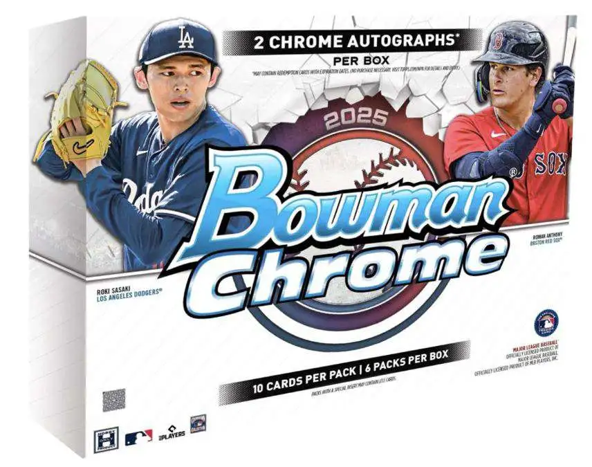 MLB Topps 2025 Bowman Chrome Baseball Trading Card HOBBY Box [6 Packs]