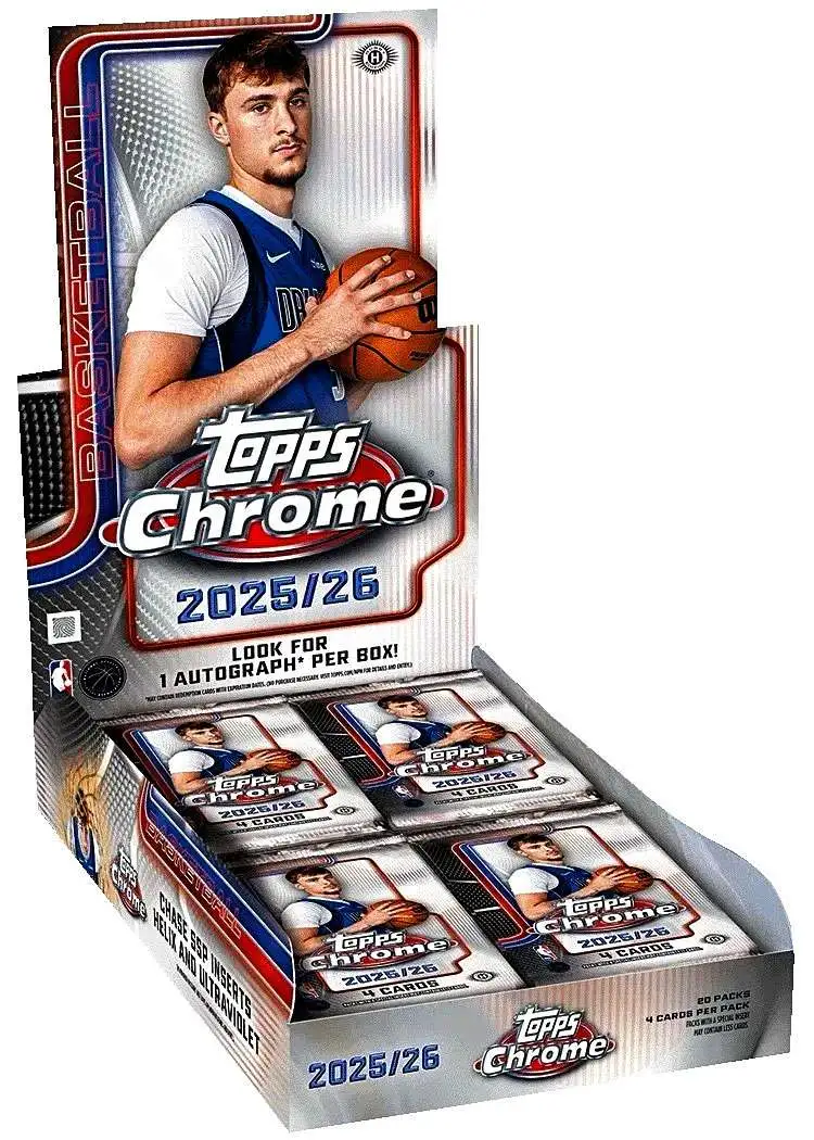 NBA Topps 2025-26 Chrome Basketball Trading Card HOBBY Box [20 Packs]