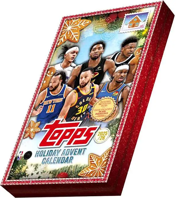 NBA Topps 2025-26 HOLIDAY Basketball Trading Card Countdown Calendar Box [24 Packs]