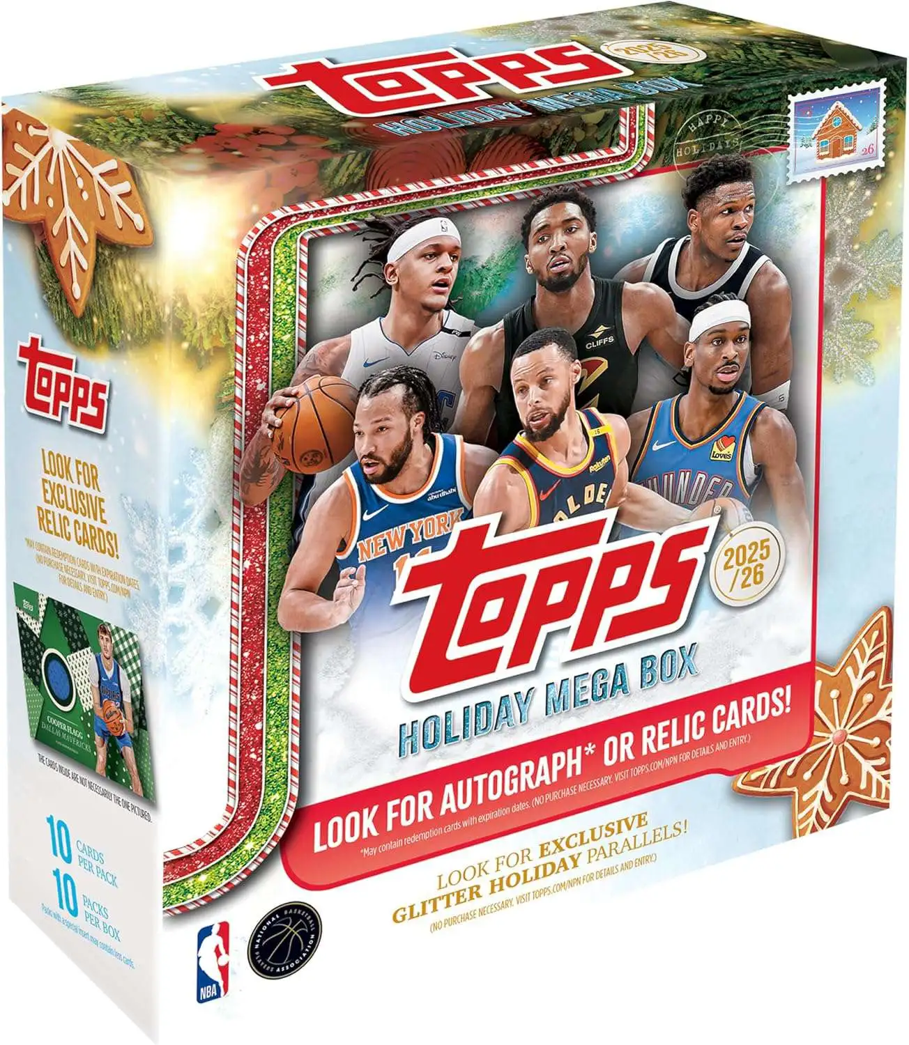 NBA Topps 2025-26 HOLIDAY Basketball Trading Card MEGA Box [10 Packs]