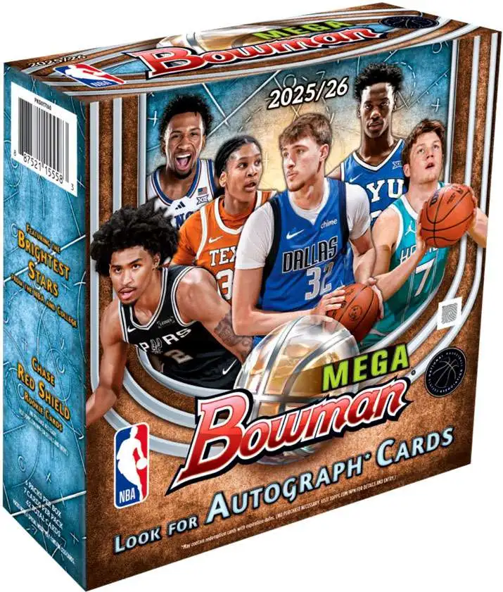 NBA Topps 2025-26 Bowman Basketball Trading Card MEGA Box [6 Packs]
