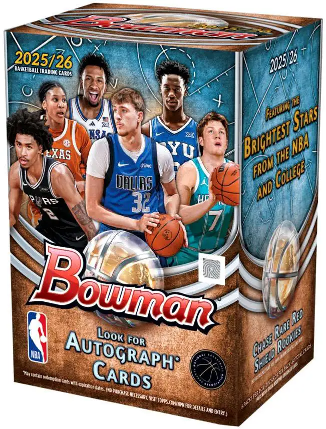 NBA Topps 2025-26 Bowman Basketball Trading Card BLASTER Box [6 Packs]