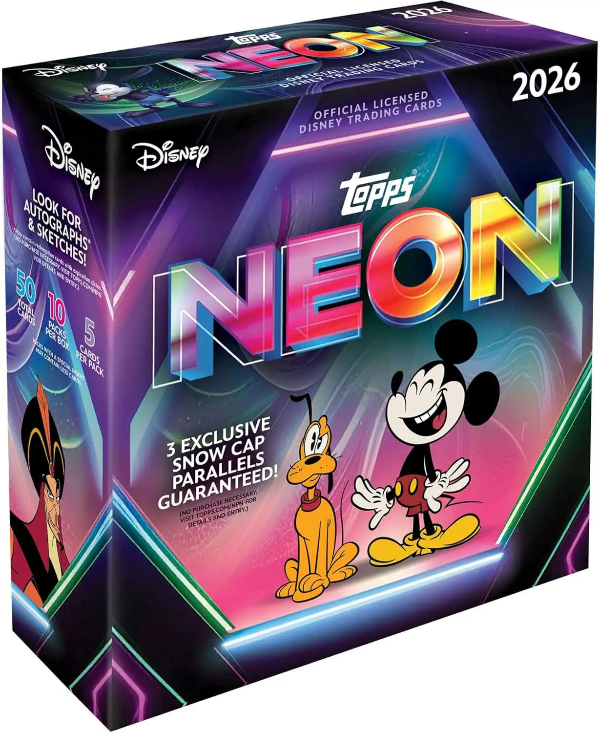 Disney Topps 2026 Neon Trading Card MEGA Box [10 Packs]