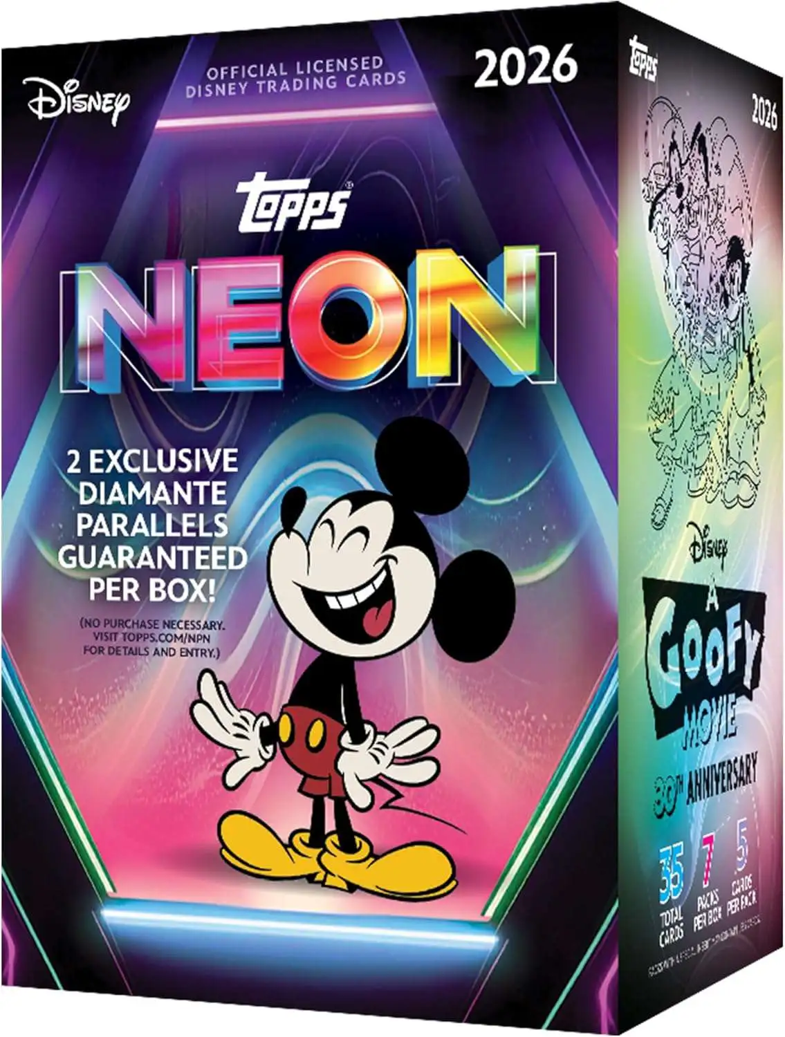 Disney Topps 2026 Neon Trading Card BLASTER Box [7 Packs]