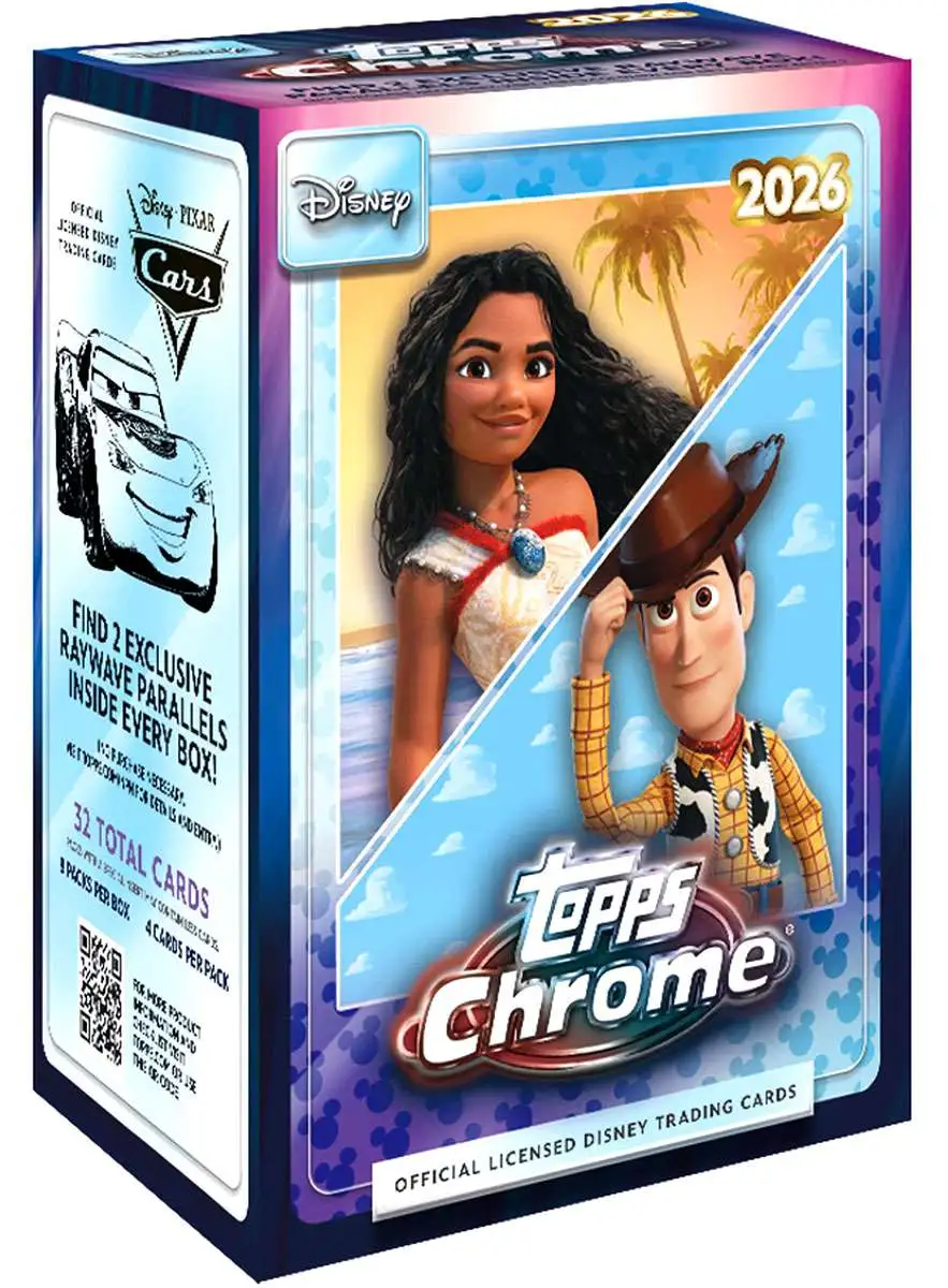 Disney Topps 2026 Chrome Trading Card BLASTER Box [8 Packs] (Pre-Order ships June)