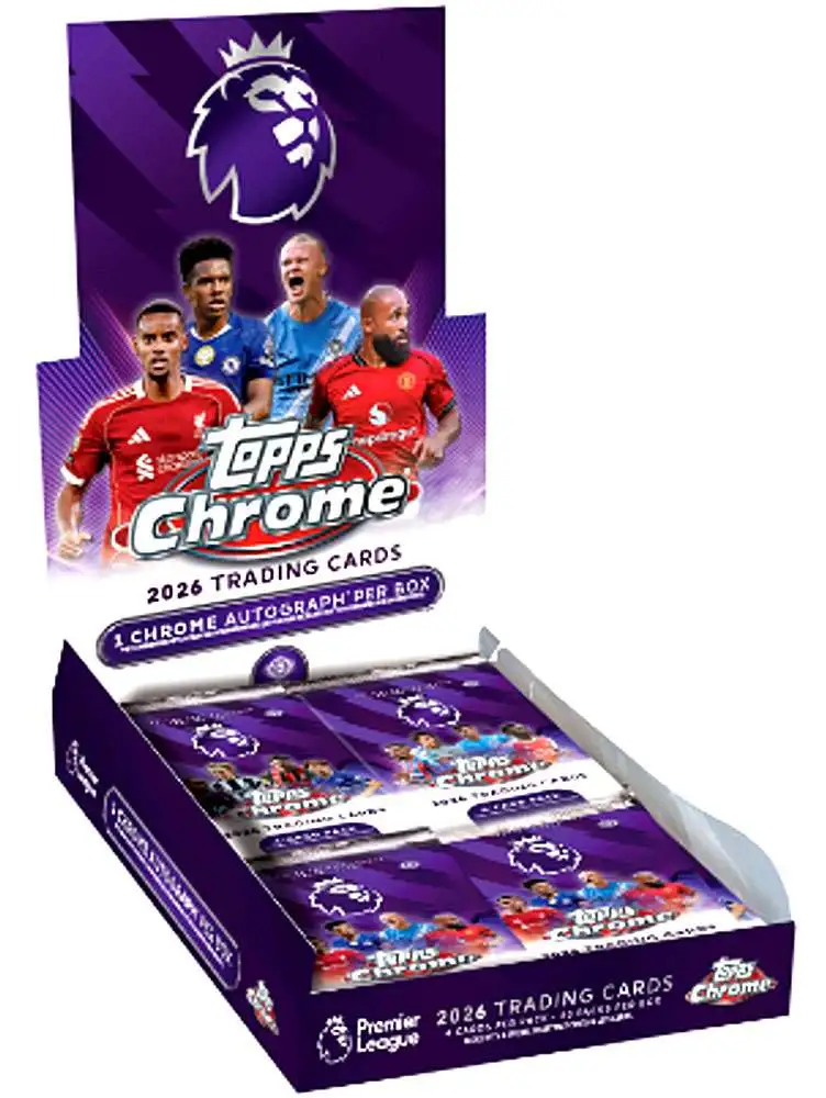 EPL Topps 2026 Chrome Premier League Soccer Trading Card HOBBY Box [20 Packs]