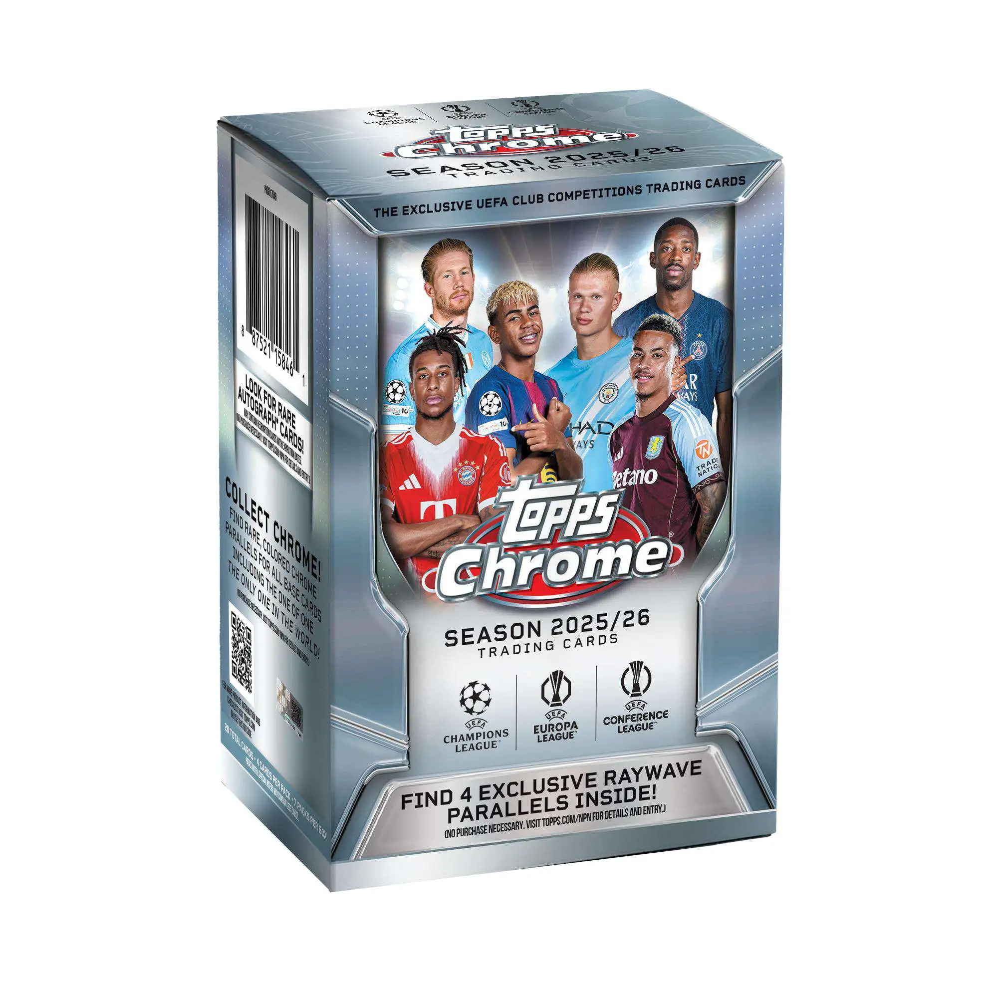 Topps 2025-26 Chrome UEFA Club Competitions Trading Card BLASTER Box [7 Packs]