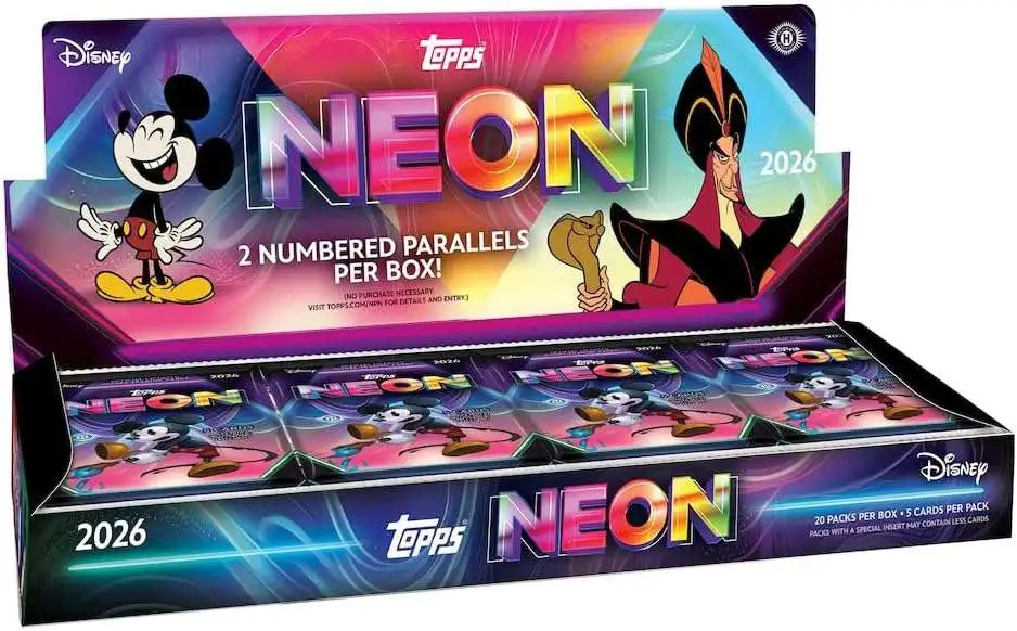 Disney Topps 2026 Neon Trading Card HOBBY Box [20 Packs]
