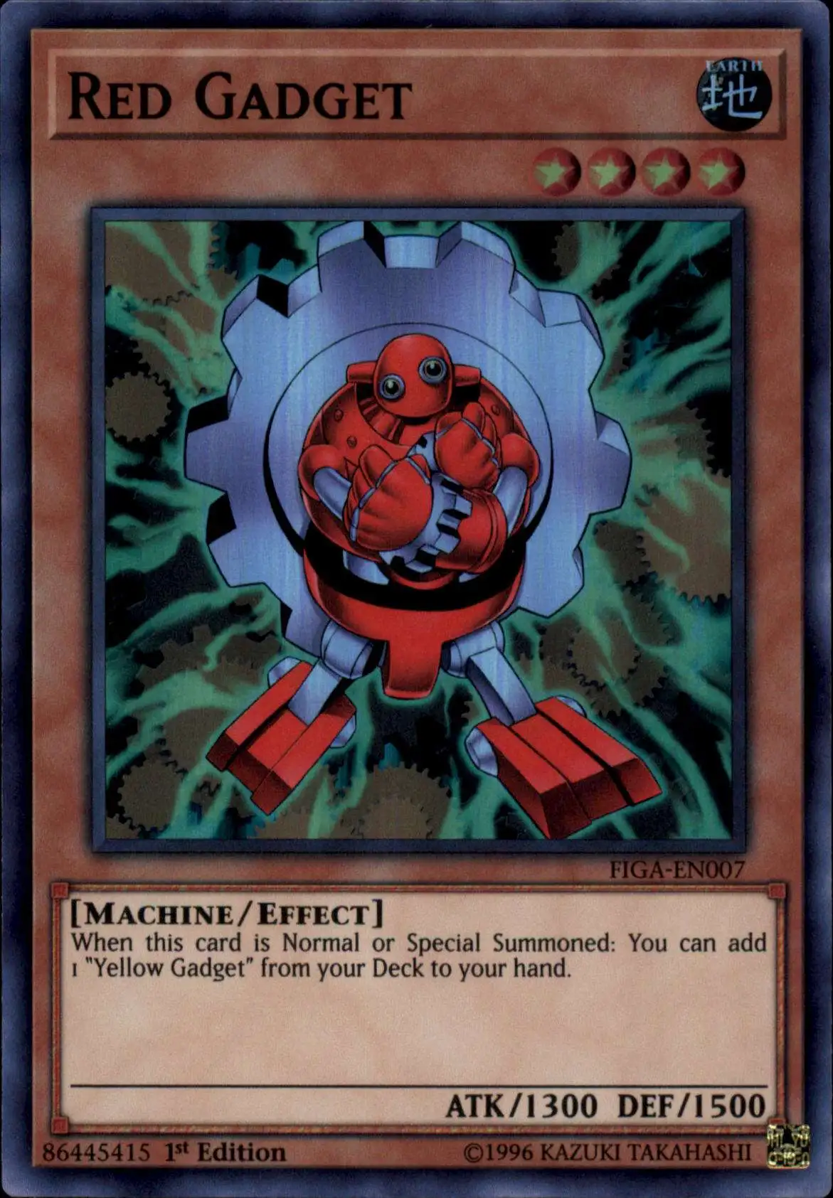 YuGiOh Fists of the Gadgets Super Rare Red Gadget FIGA-EN007