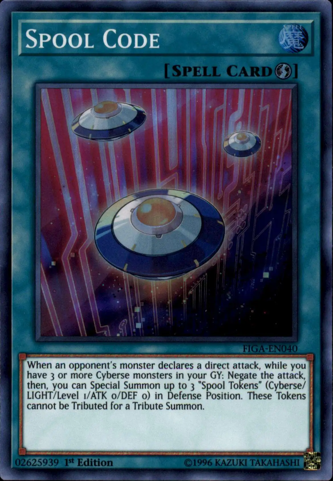 YuGiOh Fists of the Gadgets Super Rare Spool Code FIGA-EN040