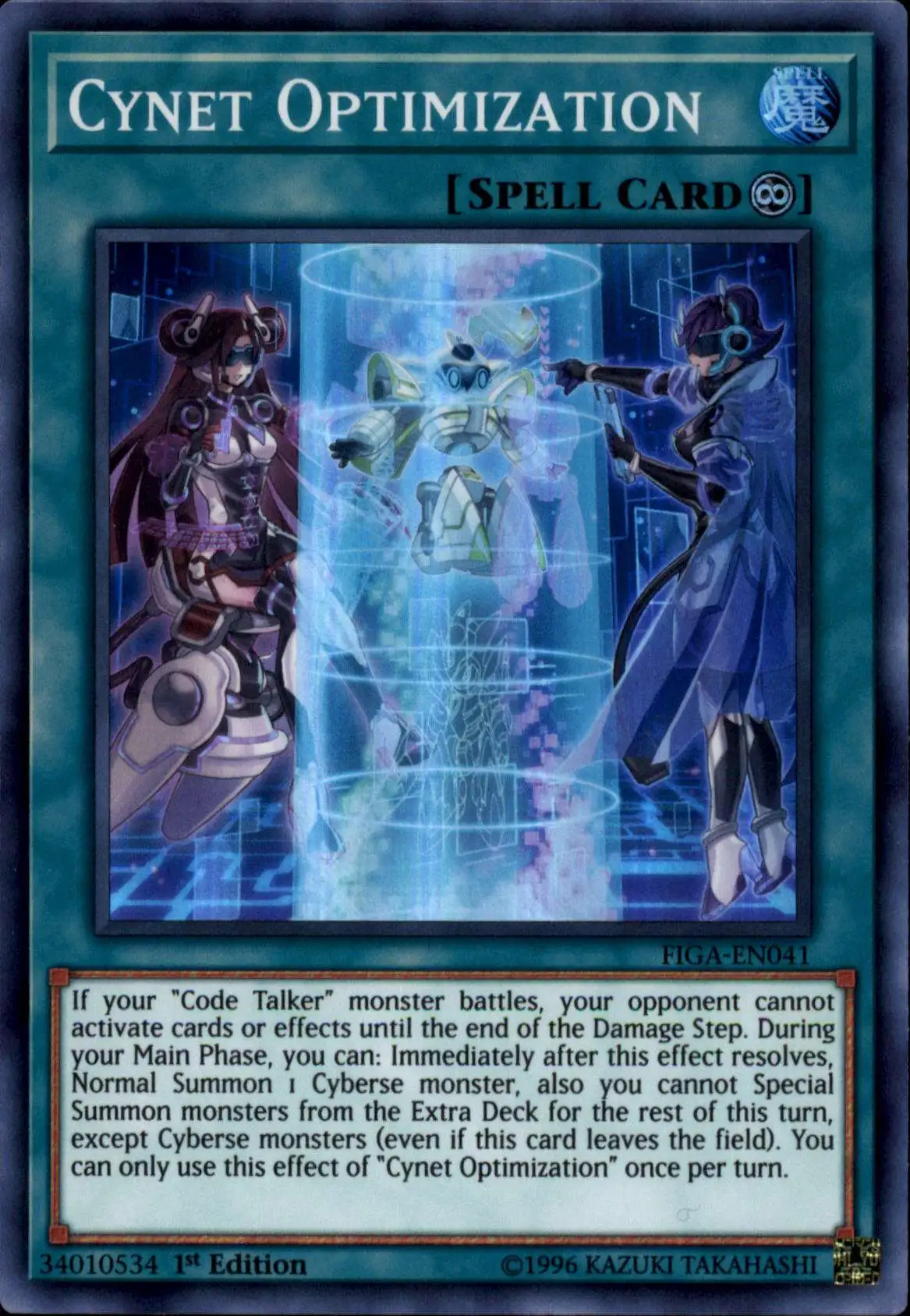 YuGiOh Fists of the Gadgets Super Rare Cynet Optimization FIGA-EN041