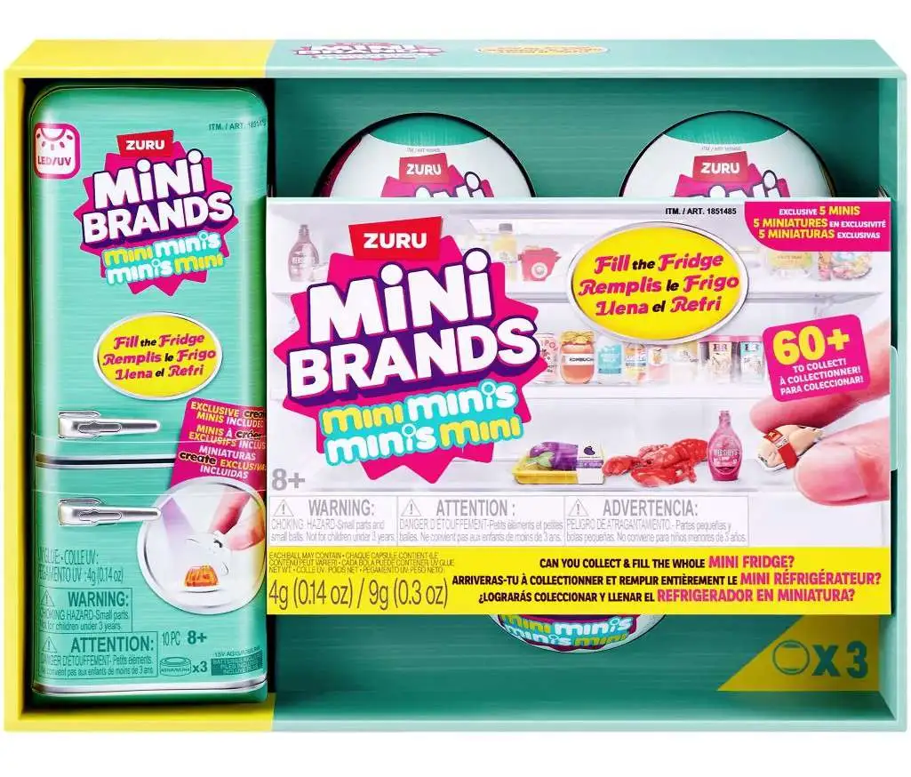 Mini Brands Mini Minis Fill The Fridge Refrigerator, 3x Mystery Packs & More! Exclusive COMBO Set
