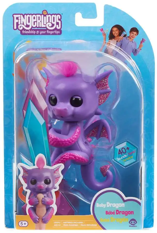 WowWee Fingerlings Kaylin Interactive Baby Dragon Purple Pink Age 5 A11 for sale online 