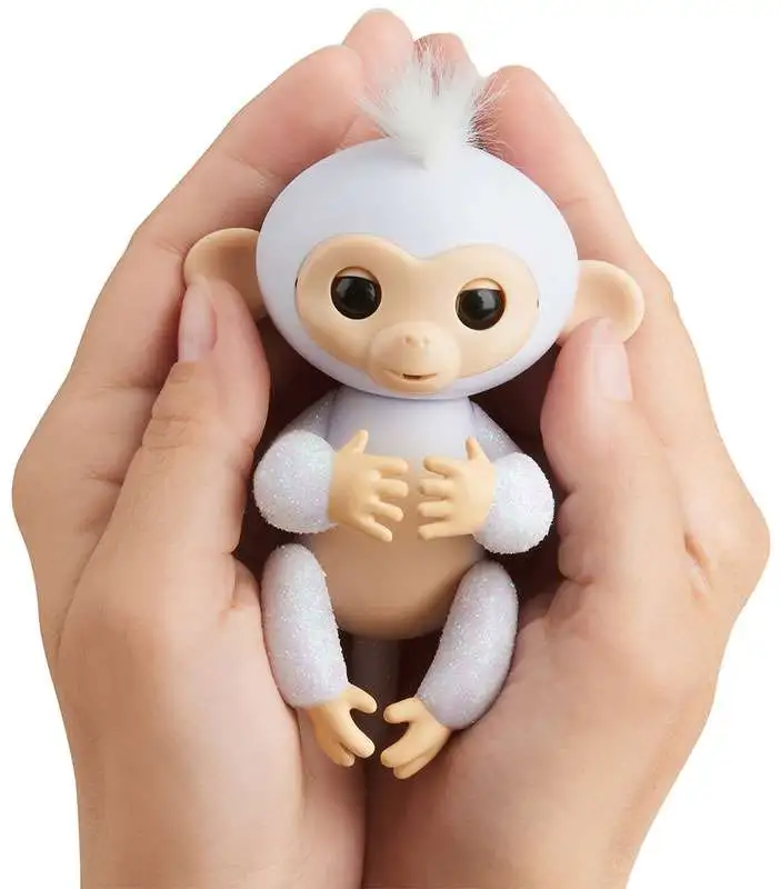Fingerlings Glitter Monkey Sugar White Glitter Interactive Baby Pet NIB 