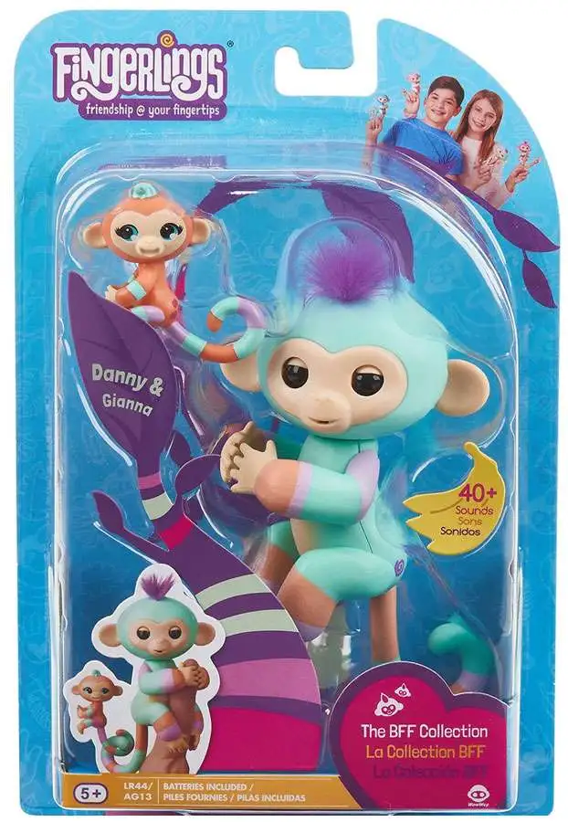 WowWee Fingerlings Baby Monkey & Mini BFFs Danny & Gianna Interactive Toy New 