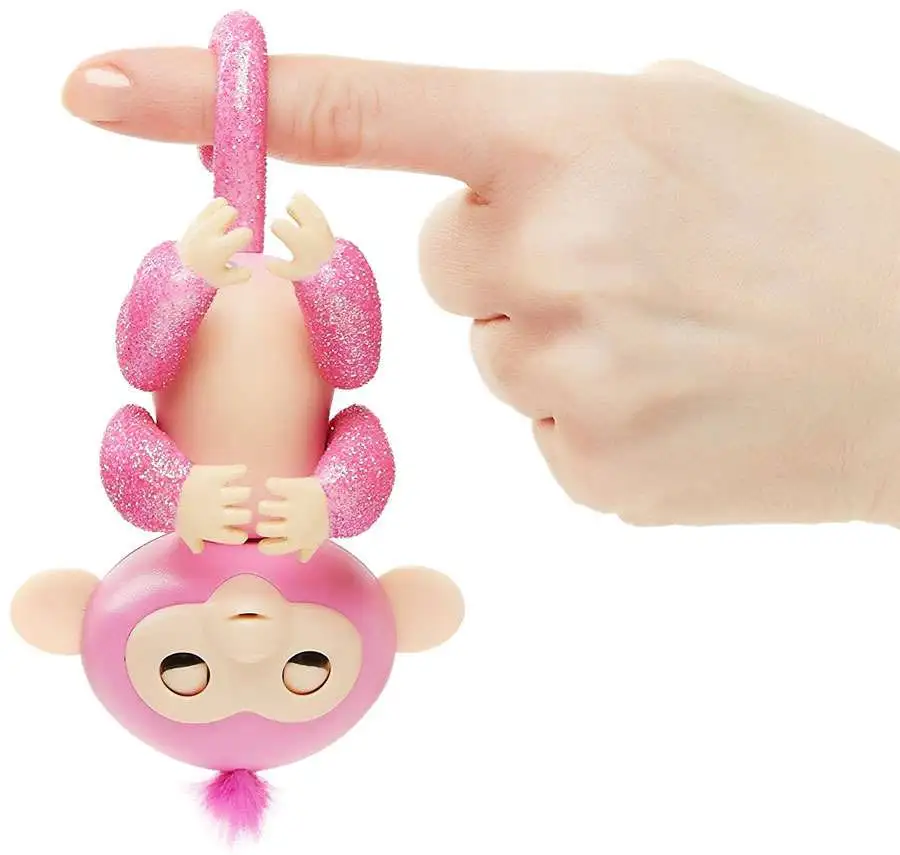 Details about   WooWee Fingerlings  Exclusive Rose Glitter Baby Monkey Pink With Bonus Blanket 