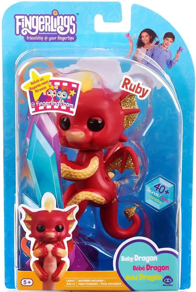 Fingerlings Baby Dragon Ruby Exclusive Figure [Red, Damaged Package]