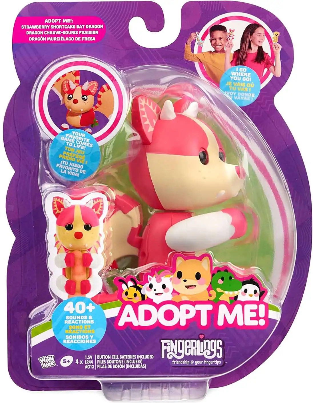 Adopt Me! Fingerlings Strawberry Shortcake Bat Dragon Figure
