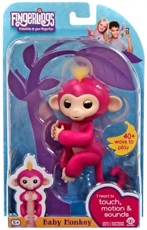 100 Authentic WowWee Fingerlings Bella Fingerling Pink Baby Monkey for sale online 