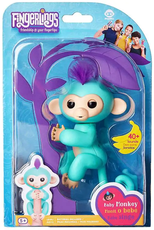 Teal Turquoise Interactive Baby Monkey  WowWee Toys USA SELLER 