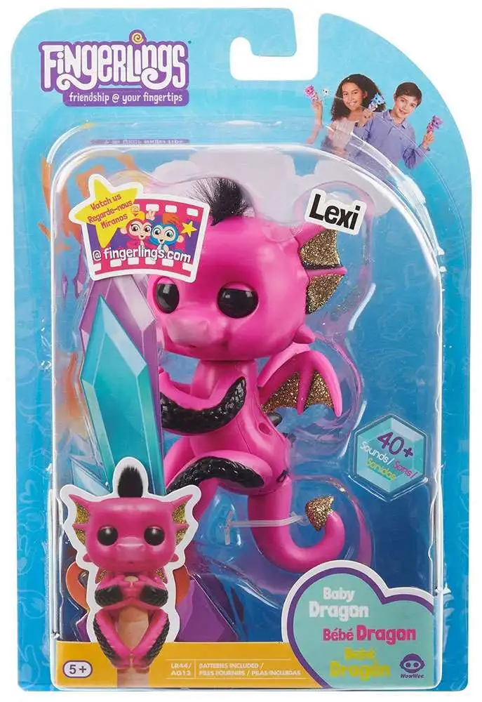 Lexi Hot Pink Fingerlings Interactive Glitter Baby Dragon WowWee for sale online 
