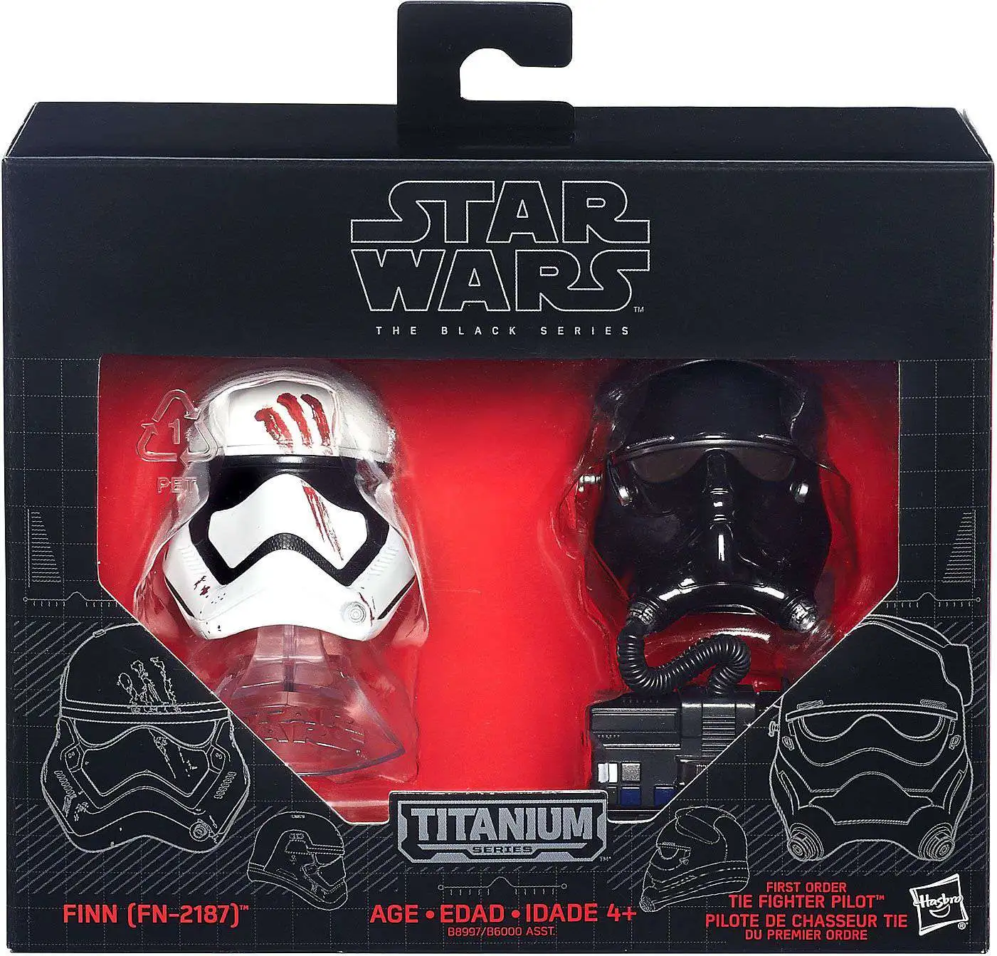 Star Wars Black Titanium FINN & First Order TIE Pilot 2-Inch Diecast Helmet 2-Pack
