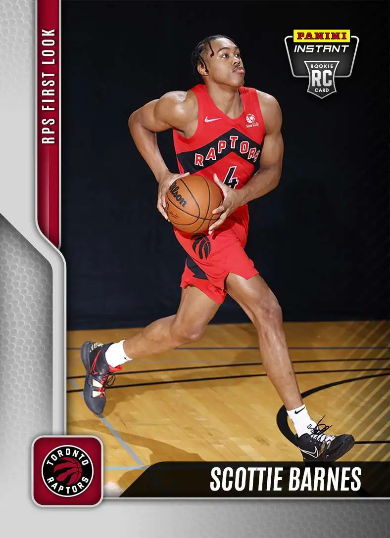2021-22 Panini Instant Basketball #20 Scottie Barnes Rookie Card Raptors Only 418 made! 