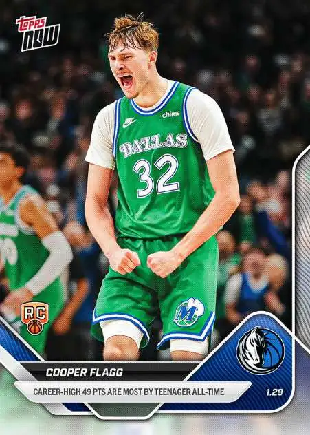 NBA Dallas Mavericks 2025-26 NOW Basketball Cooper Flagg #150 [Rookie, Career High 49 Points Are Most by Teenager All Time]