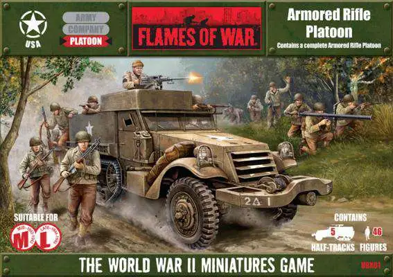 Flames of War United States Boxed Set Armored Rifle Platoon Miniatures UBX01