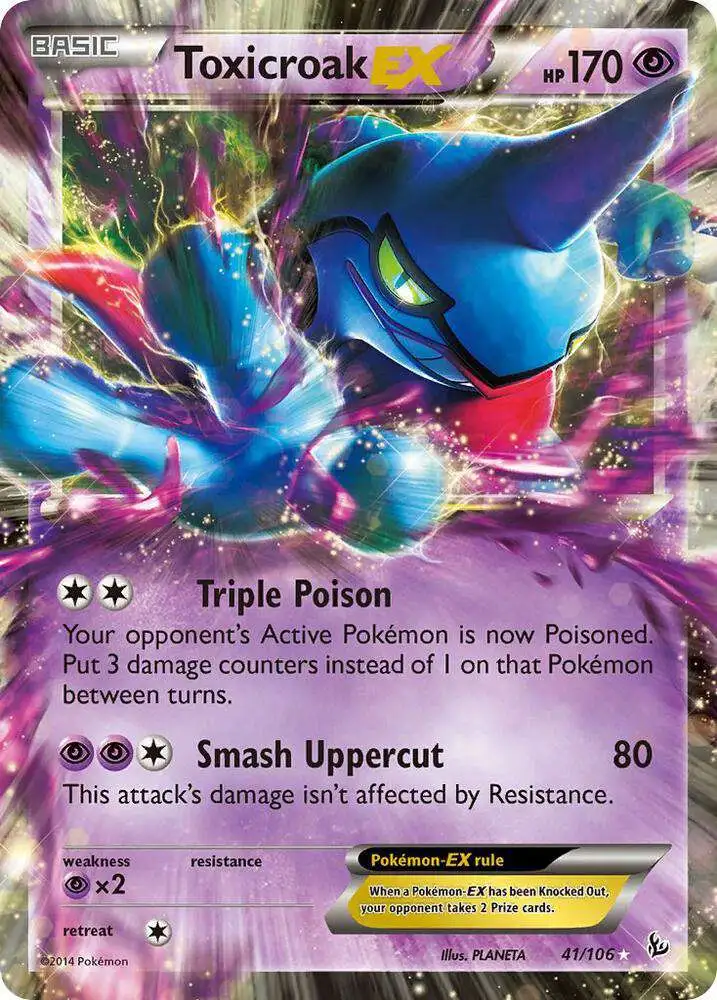 Pokemon Trading Card Game XY Flashfire Single Card Ultra Rare Toxicroak EX  41 Heavily Played - ToyWiz