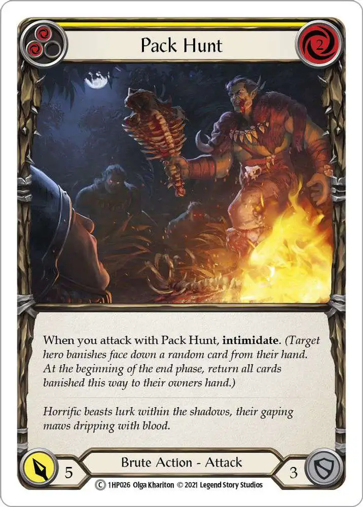 flesh and blood all cards Flesh and Blood History Pack 1 Common Pack Hunt #1HP026 [Yellow]