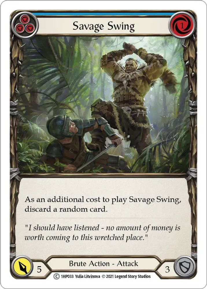 Flesh and Blood Trading Card Game History Pack 1 Common Savage Swing #1HP033 [Blue]