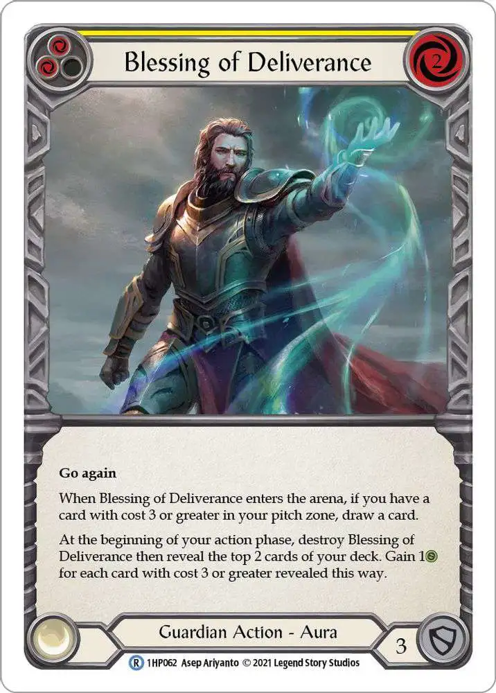 Flesh and Blood Trading Card Game History Pack 1 Rare Blessing of  Deliverance #1HP062 [Yellow]