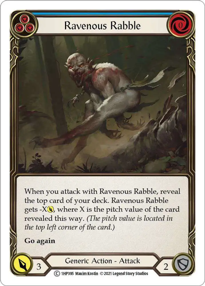 Flesh and Blood Trading Card Game History Pack 1 Single Card Common Ravenous Rabble 1HP395 Blue - ToyWiz Flesh and Blood Trading Card Game History Pack 1 Single Card Common Ravenous Rabble 1HP395 Blue - ToyWiz