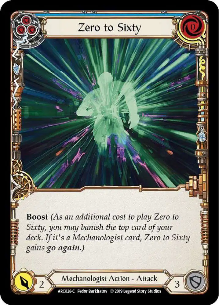 Flesh and Blood Trading Card Game Arcane Rising Common Zero to Sixty ARC028 [Blue]
